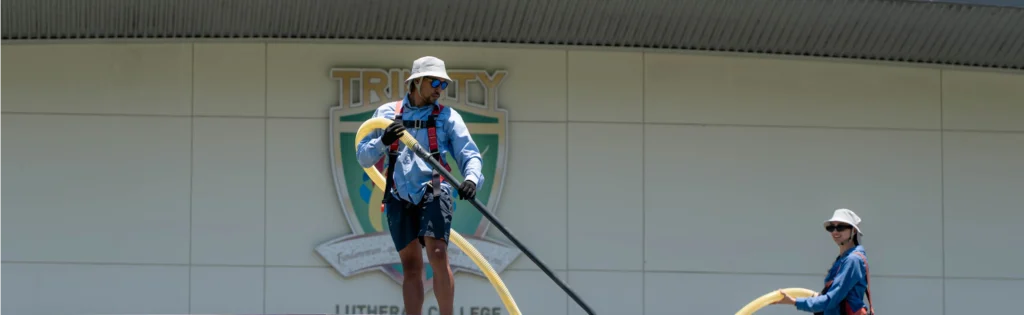 Roof Debris Removal job being done